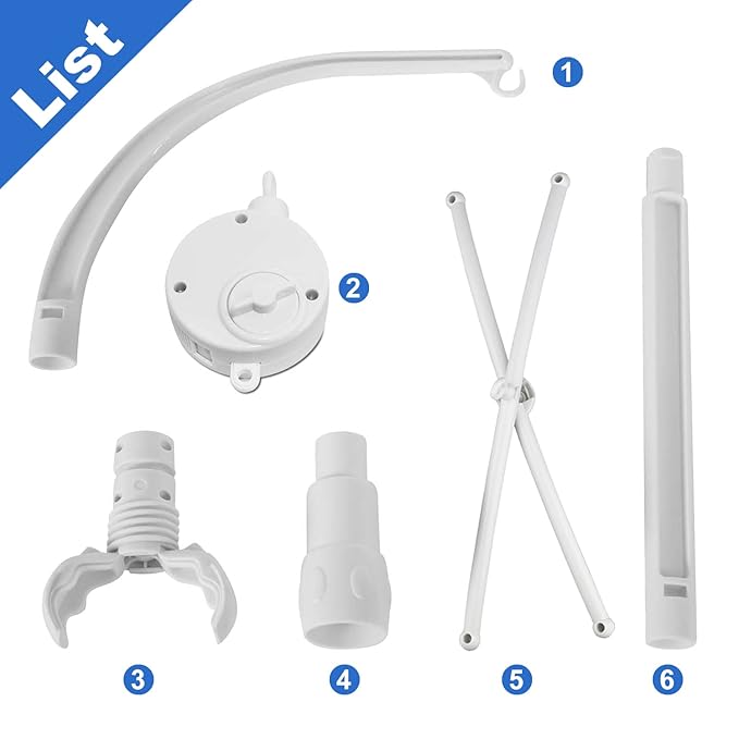 23 Inch Baby Crib Mobile Arm with Music Box Spin Motor,Nursery Decor Hanger-DIY Toy Decoration Bracket