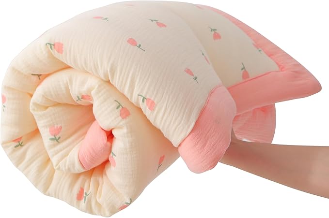 Cotton Muslin Toddler Comforter/Quilt,Ultra Soft & Breathble Muslin Toddler Blanket,All Season Baby Blankets for Boys and Girls, Machine Washable,41"x48"