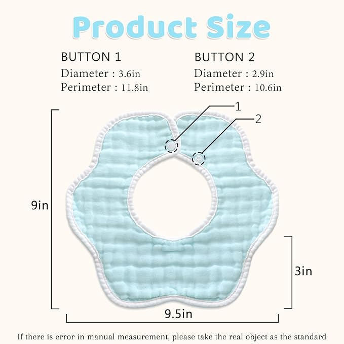 Baby Bibs Muslin Drool Teething Drooling Bibs for Baby Girl Boy Muslin Cotton