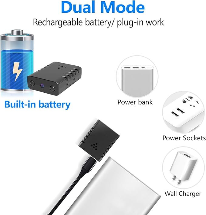 【Free 64G】 Smallest Wireless WiFi Camera,Portable Battery Camera,HD4K Baby Monitor with Video Recording Live Feed Night Vision,Motion Detection,Cloud Storage for Security with iOS Android APP