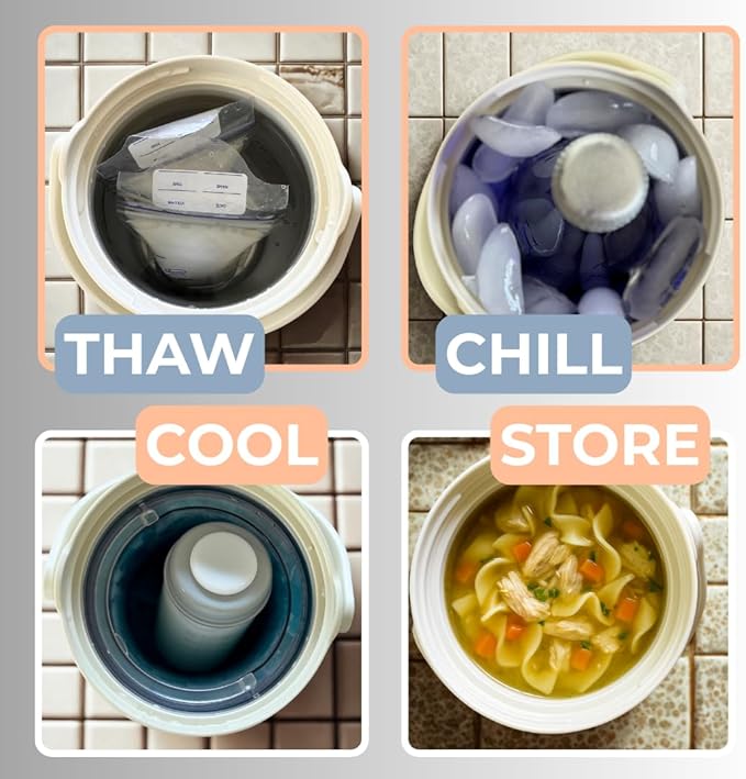 Portable Cooler, Breastmilk Chiller, Large Real-Time Temperature Display, Double Vacuum Insulation, 360° Cooling 24 Hours, Stainless Steel, Versatile Storage, up to 2L