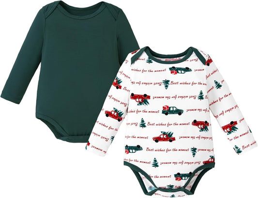 PATPAT Baby Bodysuits - Soft Viscose Made from Bamboo - Long Sleeve Funny for Boys and Girls -Newborn Infant Toddler Clothes