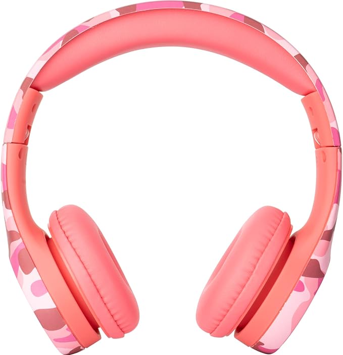 Snug Play+ Kids Headphones – Volume Limited 93dB for Safe Listening – Foldable, Durable Headphones for Toddlers, Boys & Girls – Tangle-Free Cord – Ideal for Travel, School, Tablets - Pink Camo