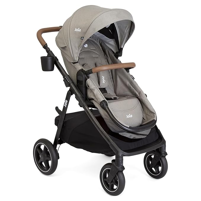 Joie Ginger LX Stroller and Rue Infant Car Seat Travel System with Anti-Rebound Base and All-Wheel Suspension (Dove)
