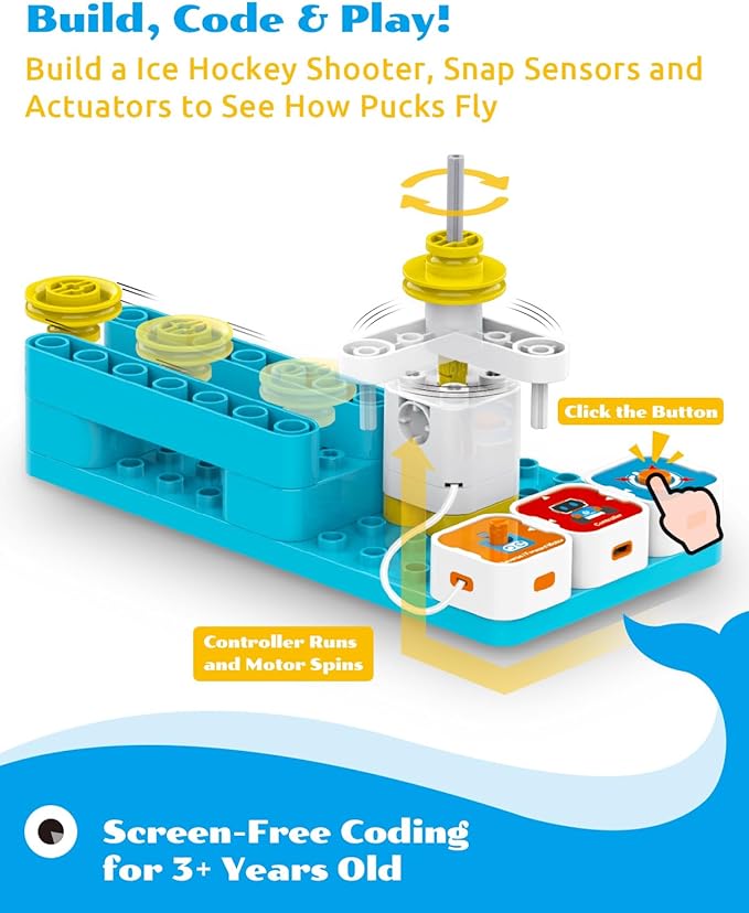 WhalesBot A3 12-in-1 STEM Blocks Coding Robot Kit for Kids, 61-Piece Educational Building Set with Interactive Storytelling, Ideal Toy Gift for Boys & Girls Ages 3-6