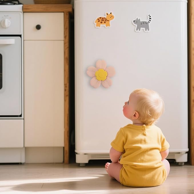 Suction Spinning Toy, Silicone Toddler Sensory Toys for Bath Toys Birthday Gift (Mustard&Blush)