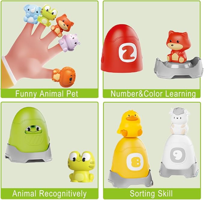 Learning Toy Animals Toys Montessori 30 Pcs for 1 2 3 Year Old Toddlers Counting, Matching, Sorting Fine Motor Games, Christmas Birthday Gift for Baby Boys Girls Age 12-18 Months