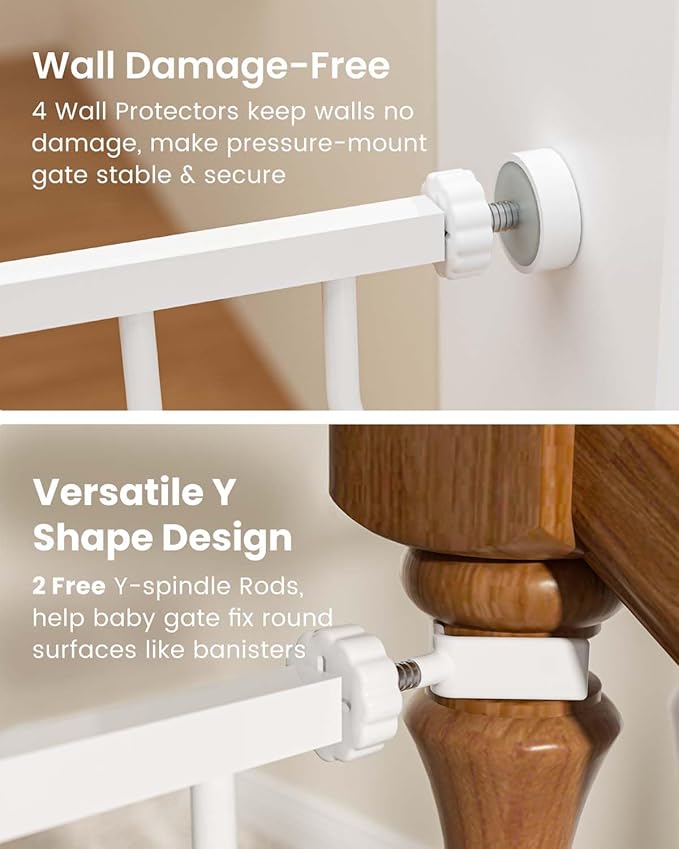 Mom's Choice-GROWNSY Baby Gate for Stairs, 30.5"-43" Pressure Mounted Pet Gate for Doorways-Auto Close Dog Gate for The House-Easy Installation & Walk Thru Wide Safety Gate