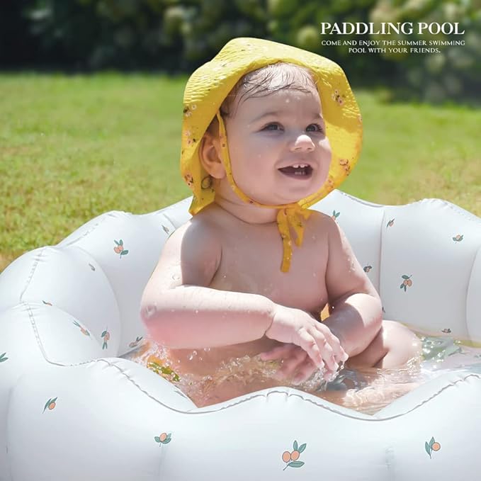 Inflatable Baby Pool, Portable Paddling Baby Swimming Pool, Toddlers for Ages 0-3 Years Girls and Boys, Indoor& Outdoor, Garden and Backyard Summer Water Party, 35.4x9.8 in(White)
