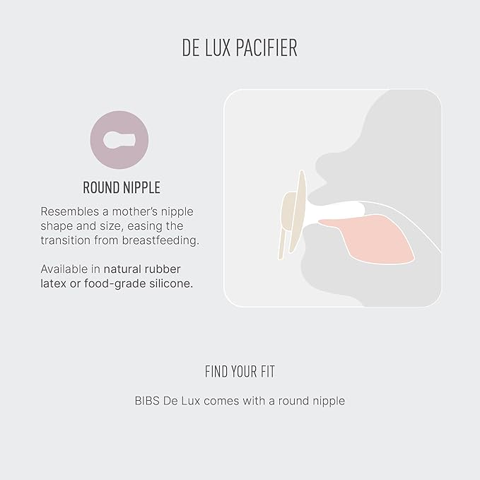 BIBS De Lux Liberty Soother 2-Pack, BPA Free Dummy Pacifier, Round Nipple. Silicone, Made in Denmark, OneSize (0-36 Months), Eloise Baby Blue