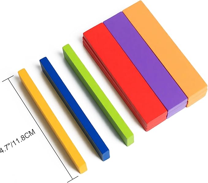 300pcs Open Ended Wooden Building Blocks for Kids 6.6lb, Solid Rectangular Wood Construction Toys for Toddlers, STEM Building Set,Birthday Gift for Kids Ages 3-8 Small 4.7" - Pine Rainbow