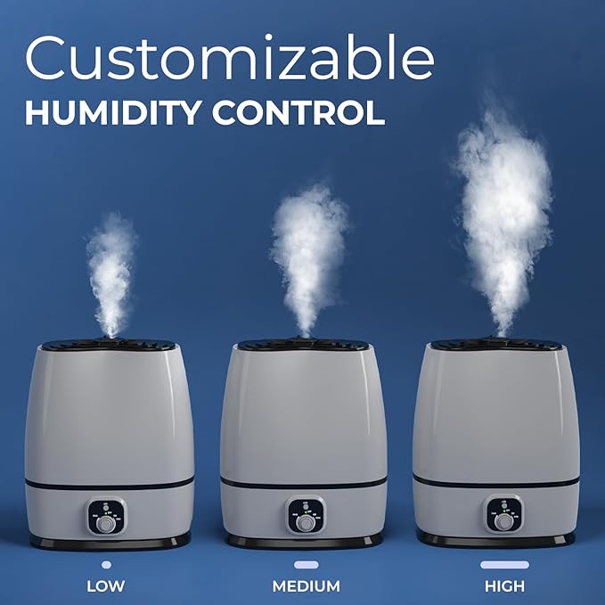 Everlasting Comfort 6L Humidifiers for Bedroom, Quiet 50HR Runtime No-Filter Supersized Cool Mist Humidifier Large Room for Whole House, Plants, Baby Nursery, Allergies, Dry Skin, Congestion, Indoor
