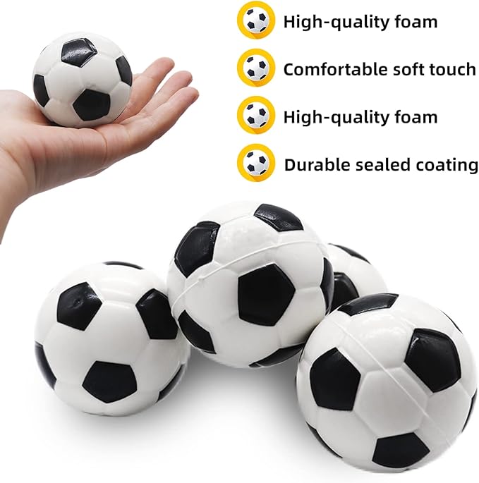 24 Pcs Mini Foam Sports Balls,2.5In Squeezable Stress Soccers,Stress Relief Squeeze Balls for Stress,Anxiety Relief,Kids Party Favor Toy,Fidget Toys,Ball Games