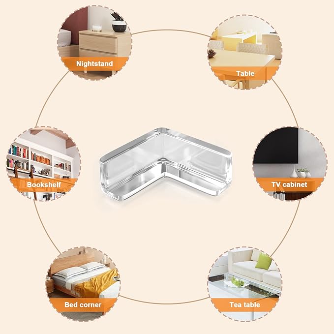 HOMREALM Baby Proofing 16 Pack Corner Protector Baby Corner Guards Furniture Corner & Edge Safety Bumpers Clear Baby Proofing Bumper Cushion for Table Furniture Sharp Corners