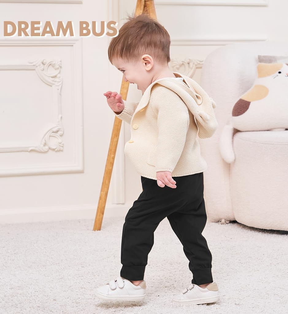 DREAM BUS Pack of 3 Toddler Jogger Pants with Pocket Toddler Boy Sweatpants Baby Boy Pants Infant Newborn Leggings