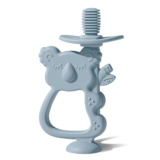 Moonkie Teething Toy, Safe & Easy to Hold BPA Free Silicone Teethers, 360° Baby Toothbrush with Suction Base, Teether Toys Best for Babies 6-12 Months (Koala Ether)
