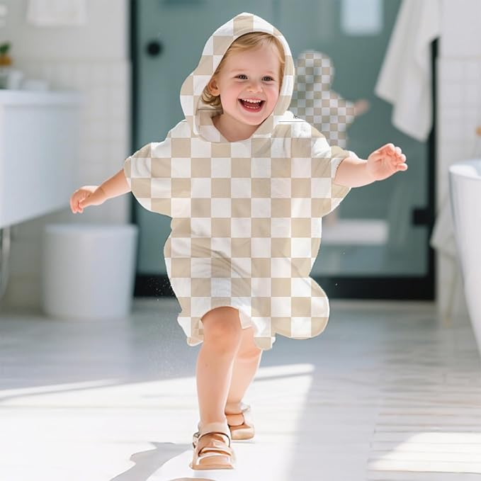 Toddler & Kids Hooded Bath & Beach Towel - Microfiber Wearable Poncho for Bathroom, Pool, Beach