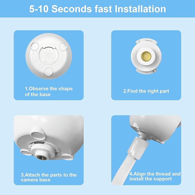 HelloBaby Baby Monitor No WiFi with Mount, 5'' Screen and 30-Hour Battery Life with VOX Mode, Baby Monitor with Camera and Audio, Portable Travel Hello Baby Monitor with Flexible Mount