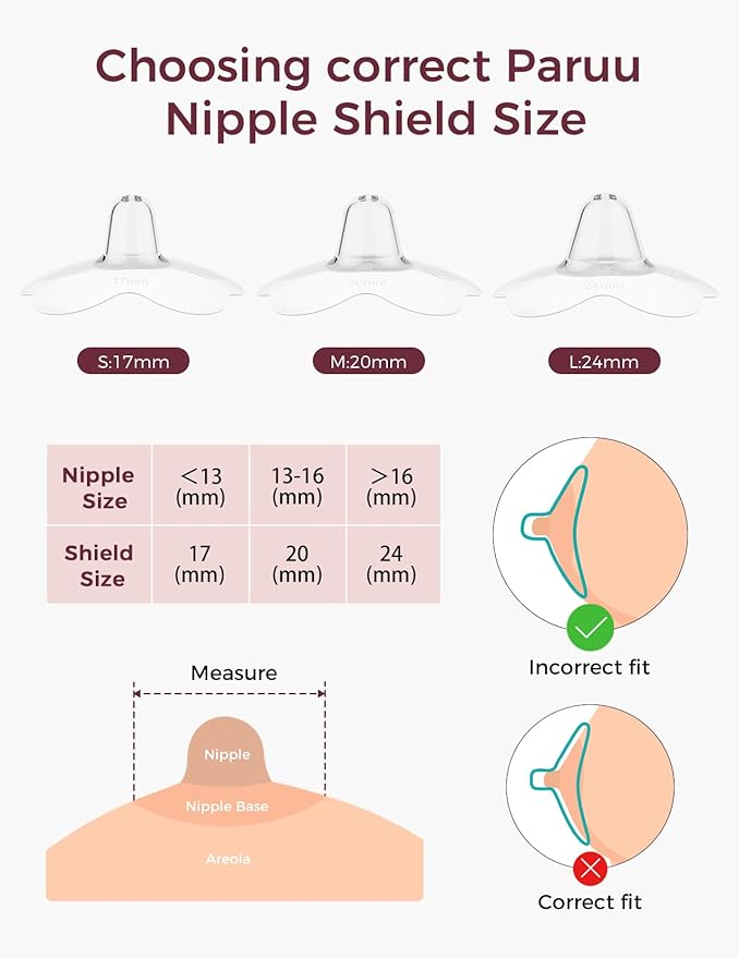 Momcozy Nipple Shield, Floral Contact Nipple Shield for Breastfeeding Moms with Flat or Inverted Nipples