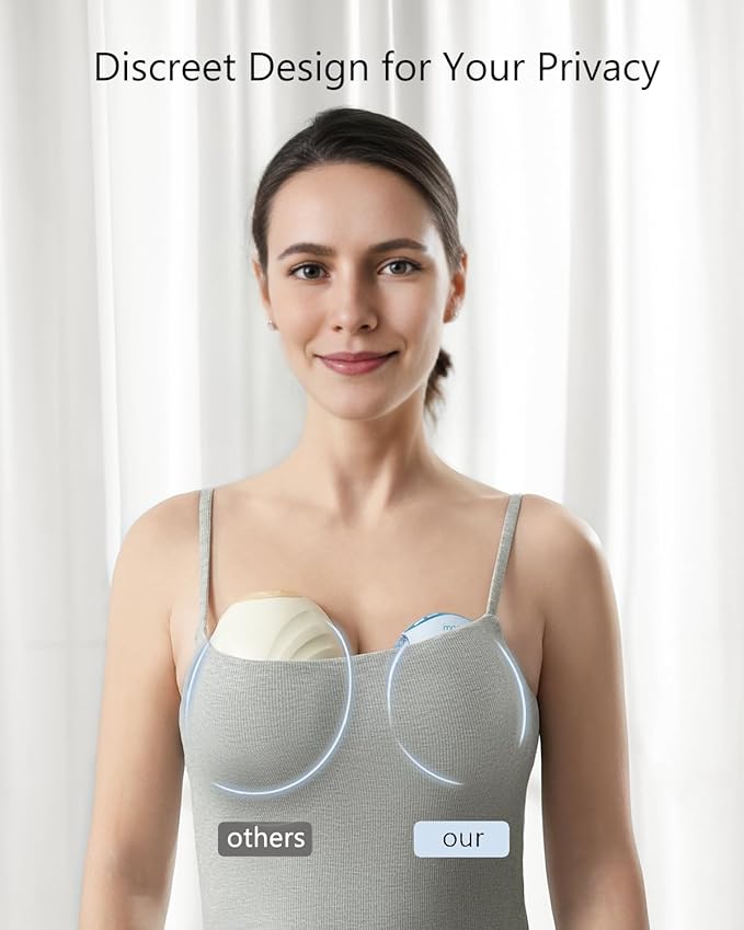 Wearable Breastfeeding Pump, Breast Pump Hands Free with 3 Modes & 12 Levels, Portable Electric Breast Pump Quiet & Lightweight for Travel, 18/21/24mm, 2 Pack, Blue