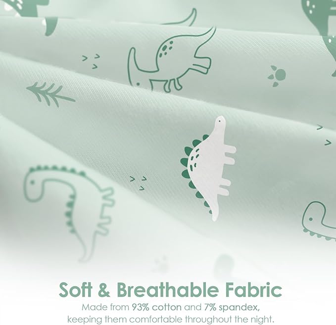 Baby Swaddle 0-2 Months, Cotton Arm-In Zipper Sleep Sack, Wearable Blankets Wrap for Newborn Infant Boys (Dinosaur, Stripe, Pack of 2)