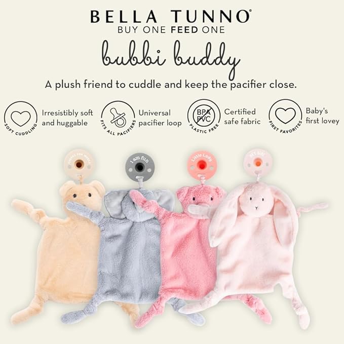 Pacifier Holder with Detachable Pacifier by Bella Tunno, Soft Animal Lovey Snuggle Toy Attaches to Teethers, Baby Gift for Newborn Boys and Girls, Babies 0+ Months, Unicorn