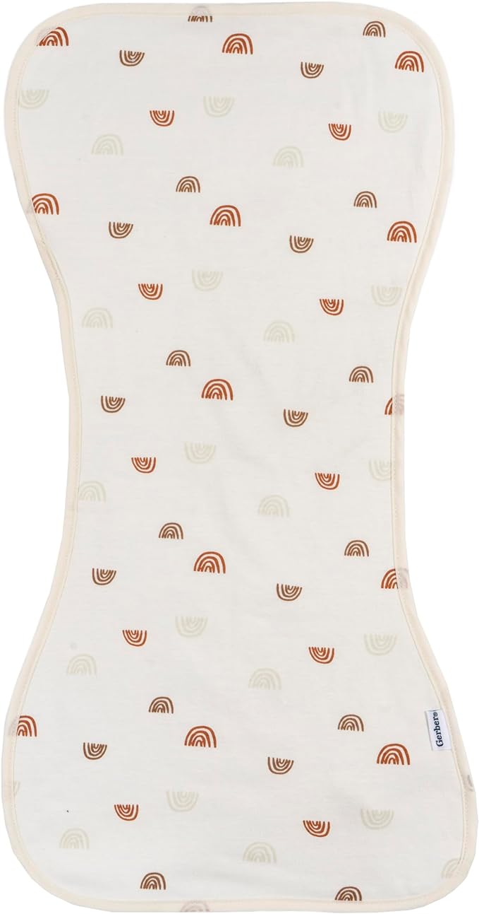 Gerber Baby Unisex Burp Cloths Rust Tan, Size 10.5" x 21" (Pack of 60)