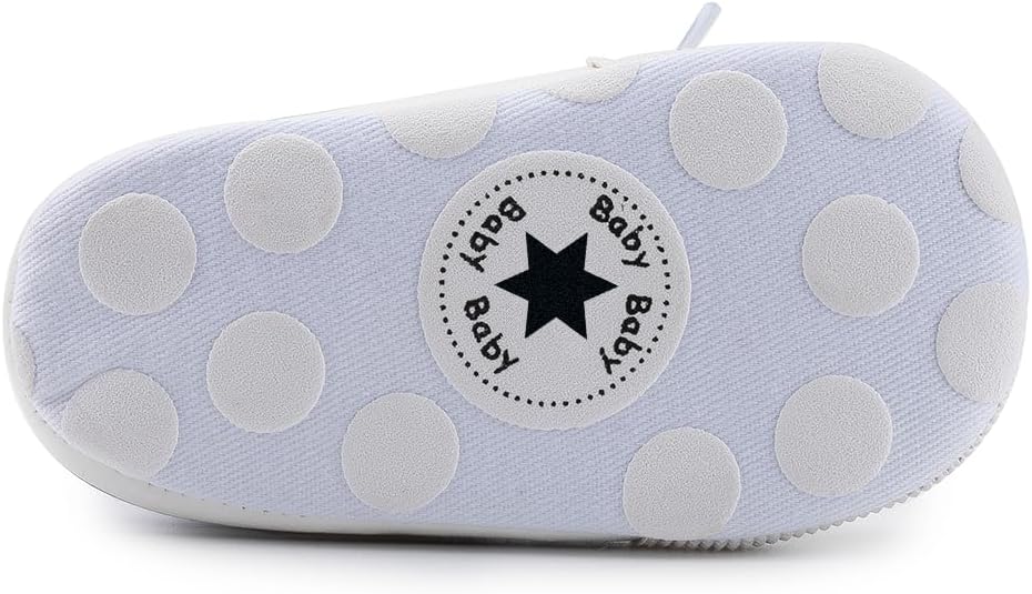 Meckior Baby Girls Boys Canvas Sneakers Soft Sole High-Top Ankle Infant First Walkers Crib Shoes