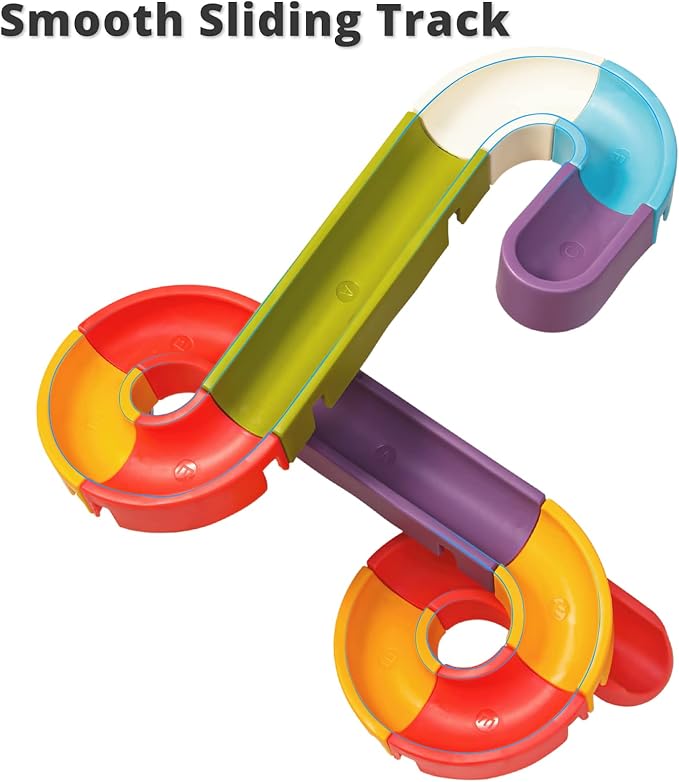 Duck Slide Bath Toys for Kids Ages 4-8, Wall Track Building Set 3+ Year Old, Fun DIY Kit Bathtub Time Birthday Gift for Toddler Boys & Girls (34 PCS)