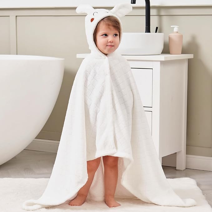 Toddler Bath Towel Hooded Kids Bath Towels for Boy Girl 0-5 Years, 2-Pack Soft Absorbent Toddler Beach Towels for Baby Essential, Large Thick 50''x32''