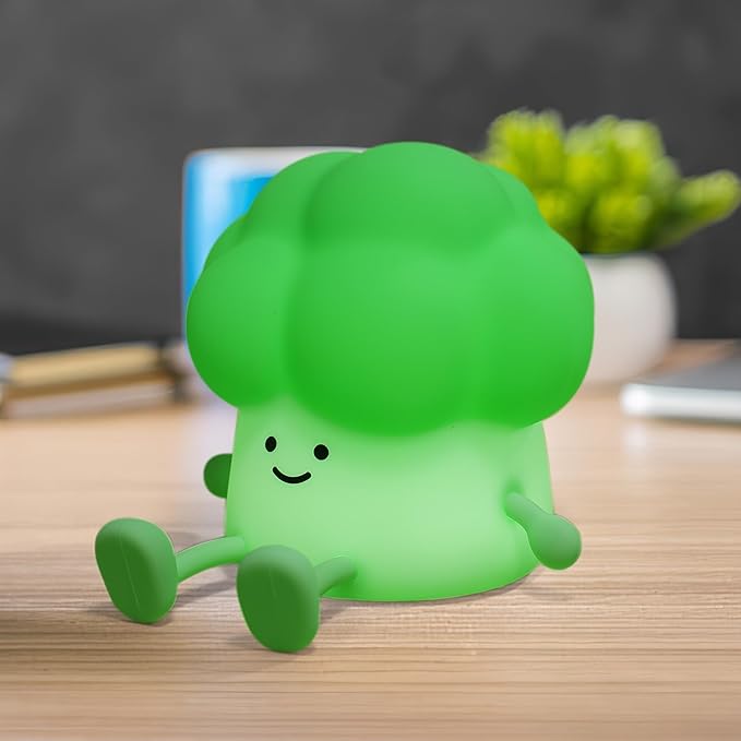 Cute Broccoli Night Light, LED Squishy Novelty Baby Night Lamp, 3 Levels Dimmable Timer Nursery Nightlight for Kids, Rechargeable Touch Bedside Lamp, Bedroom Dorm Decor, Baby Boys Girls Gifts