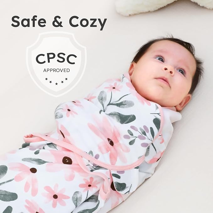 Yoofoss Baby Swaddles for Newborns 100% Organic Cotton, Adjustable Swaddle Sleep Sack 3-6 Months Newborn Swaddle Sack, Breathable Soft(Medium)