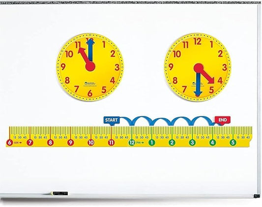 Learning Resources Magnetic Elapsed Time Set, Telling Time, Clock for Kids, Classroom Supplies, Set of 2