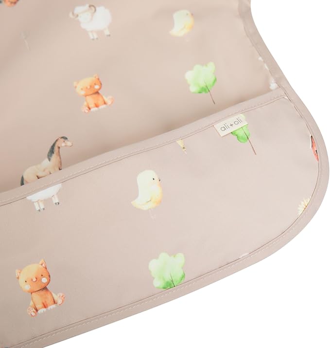 Ali+Oli Smock Bibs for Babies, BPA-Free Oeko-Tex Certified, Waterproof Baby Smock, Machine Washable, Toddlers Ages 6m+