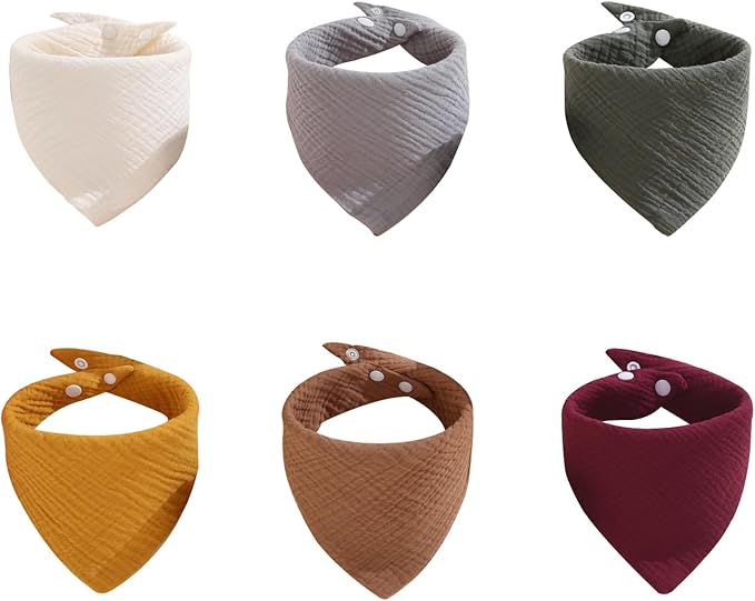 Muslin Bibs, 8 Pack Baby Bandana Drool Bibs,Extra Absorbent Soft Cotton,Baby Bib for Drooling and Teething