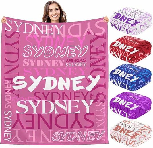 InterestPrint Custom Blanket for Girls Boys with Name Colorful Personalized Blankets for Kids Custom Blanket with Name Personalized Baby-Items on Baby-Shower Christmas