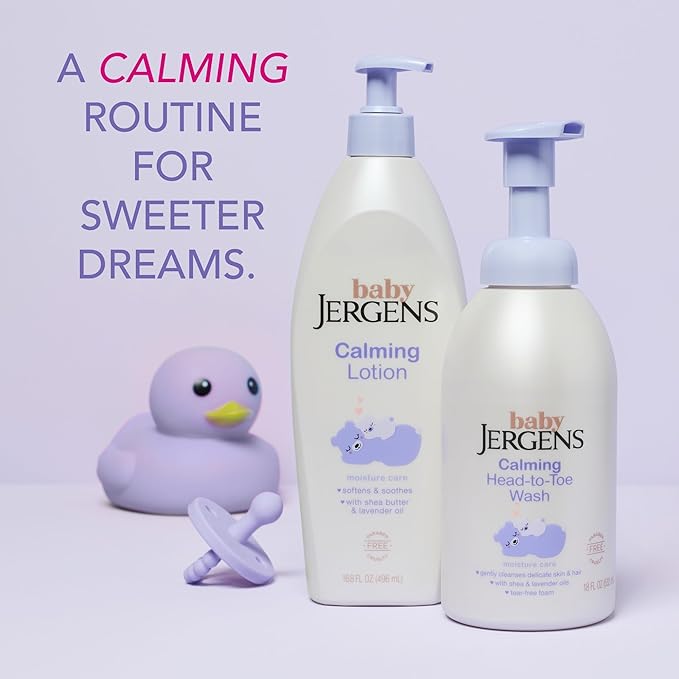 Jergens Baby Calming Lotion, Baby Calming Lotion, Lavender Baby Lotion, Baby Moisturizer with Shea Butter and Lavender Oil, 16.8 Fl Oz