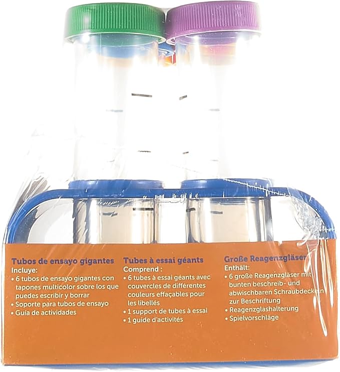 Learning Resources Primary Science Jumbo Test Tubes with Stand, Set of 6 Tubes, Ages 3+