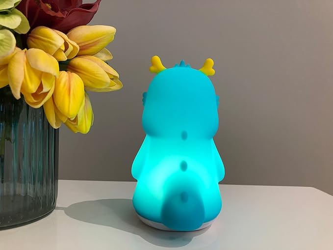 Cute Kids Night Light & Lamp - Portable Silicone Battery LED Nightlight for Kids Bedroom, Toddler, Baby - Nursery (Dragon)