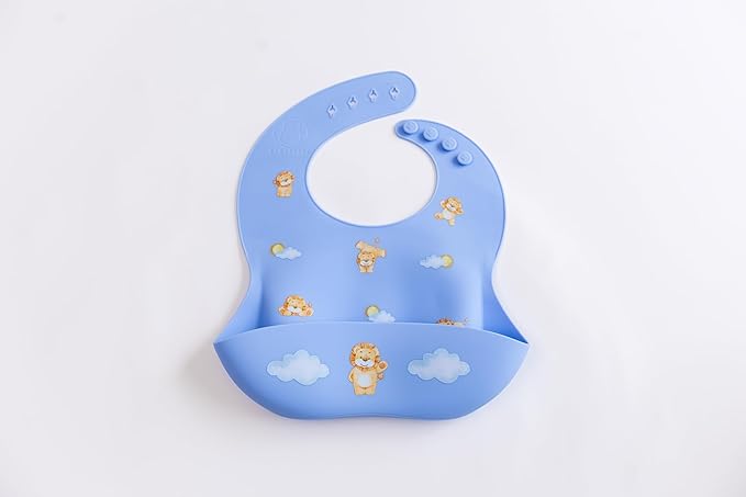 Silicone Baby Bib and Mat | Boys Girls Babies & Toddlers | Waterproof, Adjustable, BPA Free