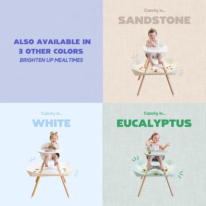 CATCHY -Food Catcher- Compatible with Lalo The Chair High Chair +11 Other High Chairs -Highchair Sold Separately- Baby & Toddler Food & Mess Catcher -Premium Linen Inspired- Under High Chair Accessory