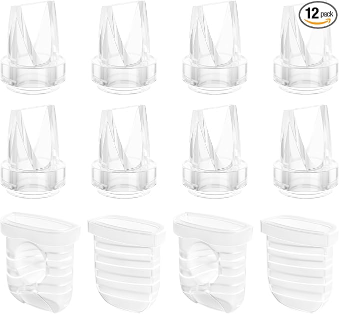 Breast Pump Parts for Lansinoh Discreet Duo/Nuliie/Motif Aura Glow S32 Wearable Breast Pump, Incl 8PCS Duckbill Valves & 4PCS Silicone Diaphragms