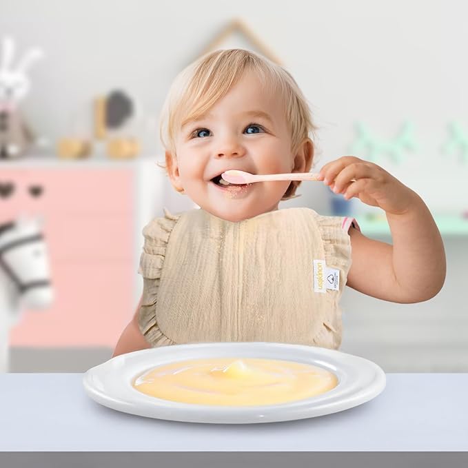 usakinon® 100% Organic Muslin Cotton Baby Bibs 2 Pack – Soft, Absorbent & Safe Newborn Essentials, CPC Certified