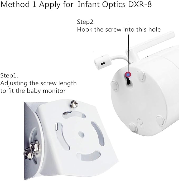 Baby Monitor Wall Mount for Infant Optics DXR-8,Adjustable Angle Mounting Brackets for Motorola,Babysense,HelloBaby and Most Universal Camera Stand Indoor Wide Angle Aluminum Alloy Material(White)