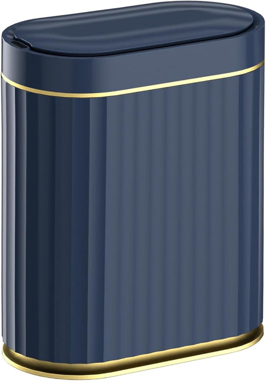 ELPHECO 2 Gallon Sensor Trash Can - 7.5L Waterproof Motion Sensor Trash Can, Automatic Bathroom Trash Bin, Slim Garbage Can, Bathroom, Office, Bedroom, Midnight Blue