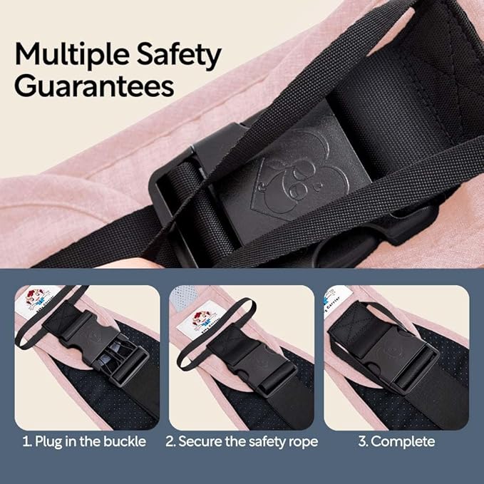Baby Sling Carrier The Latest Safe and Breathable Anti-Slip Hip Pad Toddler Carrier Baby Essentials for Baby Boys and Girls Carrying 8-35lbs Pink