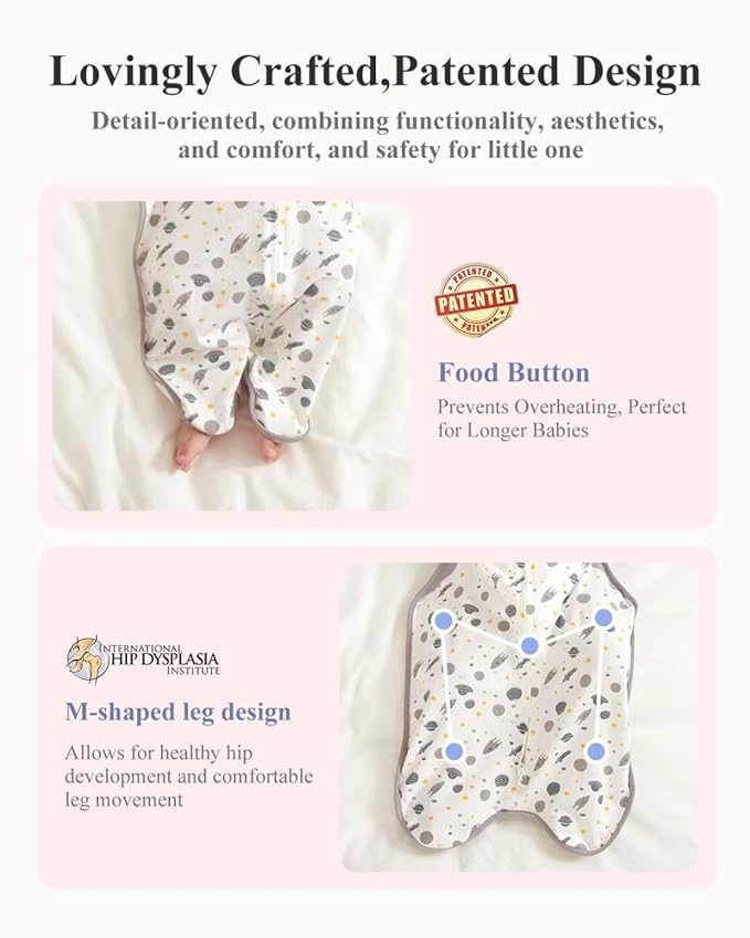 KIDIRA Transition Swaddle, Baby Swaddles 3-6 Months 12-18 lb, Swaddle Sleep Sack with 2-Way Zipper Moisture-Wicking Fabric,(Spaceships)
