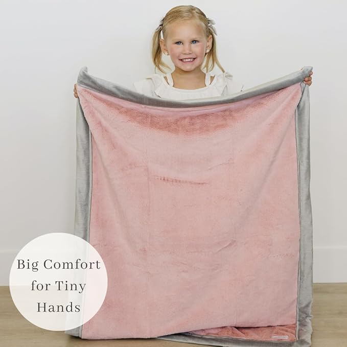 SARANONI Luxury Receiving Blankets for Babies | Ultra-Soft Lush and Boutique Quality Baby Blanket | Light Pink/Gray - 40” x 30”
