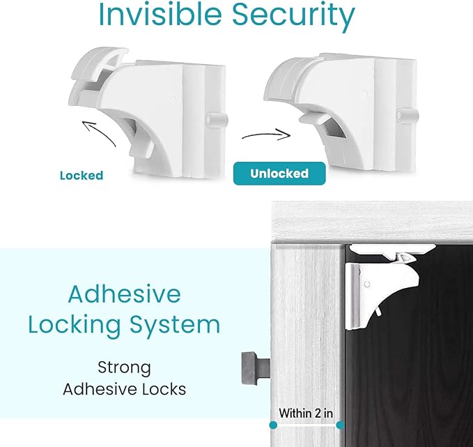 48-Pack Baby Proofing Kit, Child Safety Locks for Cabinet & Drawer, Outlet Covers, U-Shaped Locks & Door Knob Safety Covers, Complete Baby Protection for Home, Kitchen & Bathroom