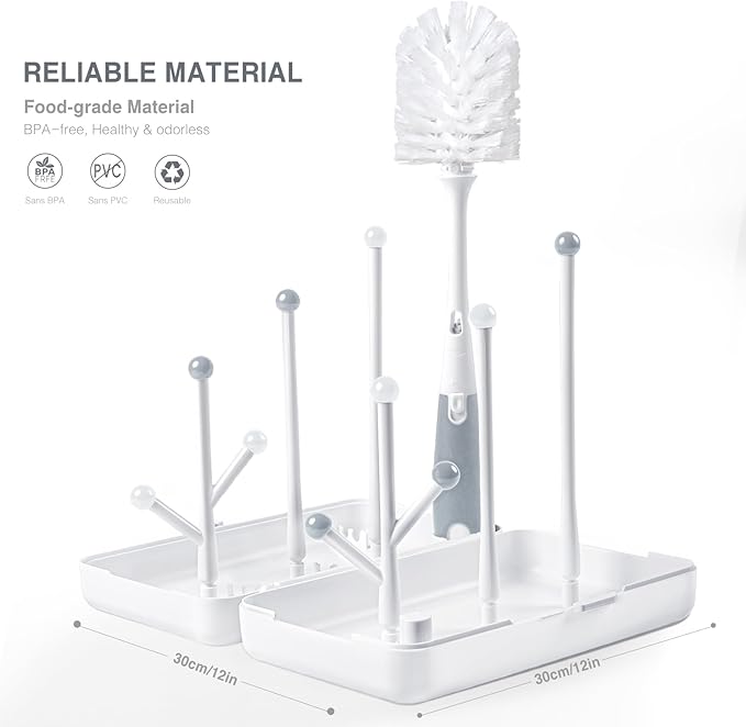 Termichy Travel Baby Bottle Drying Rack, Compact Size with Large Capacity for Working Mom, Visit Families, Friends or Camping with Baby Gary